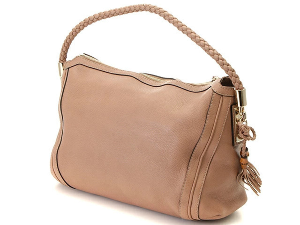Gucci Bag Beige Leather Hobo Cream Bamboo Tan Cream